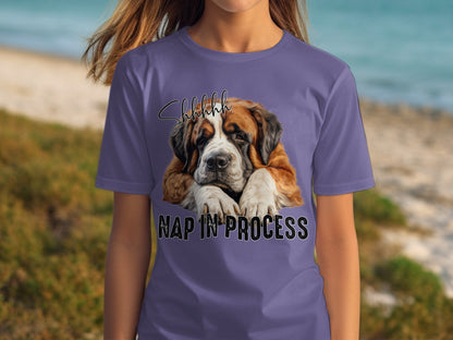 Shhhh Nap In Process Cute Dog Graphic T-Shirt