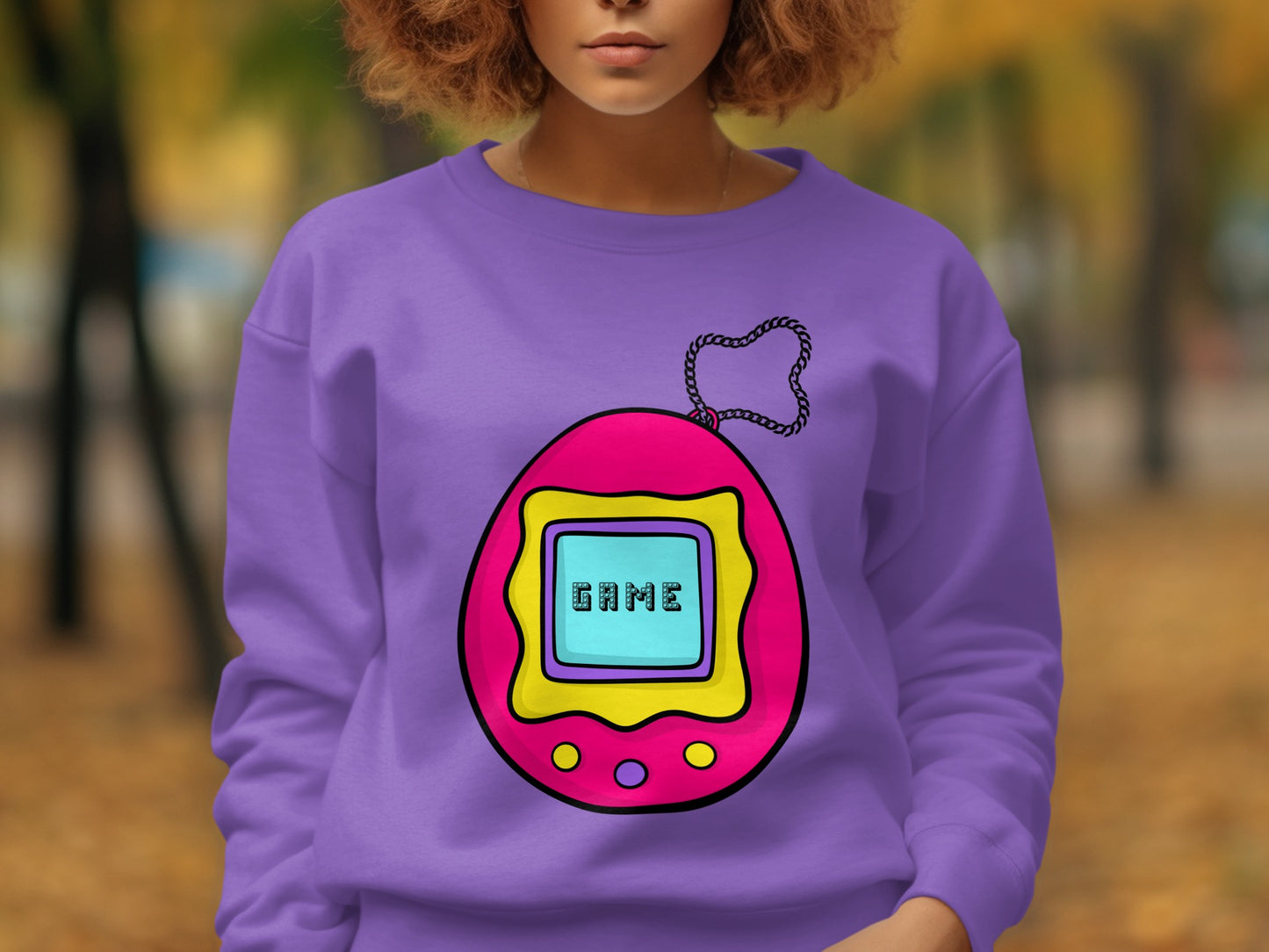 Retro Virtual Pet Inspired Graphic Sweatshirt