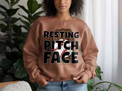 Resting Pitch Face Graphic Sports Sweatshirt