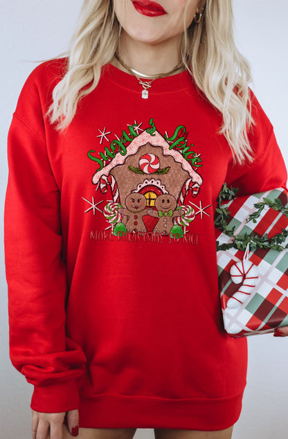 Sugarlips Christmas Lights Gingerbread Long Sleeve Top