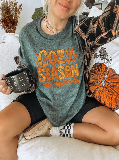 Cozy Season Graphic Tee Fall Fashion T-Shirt