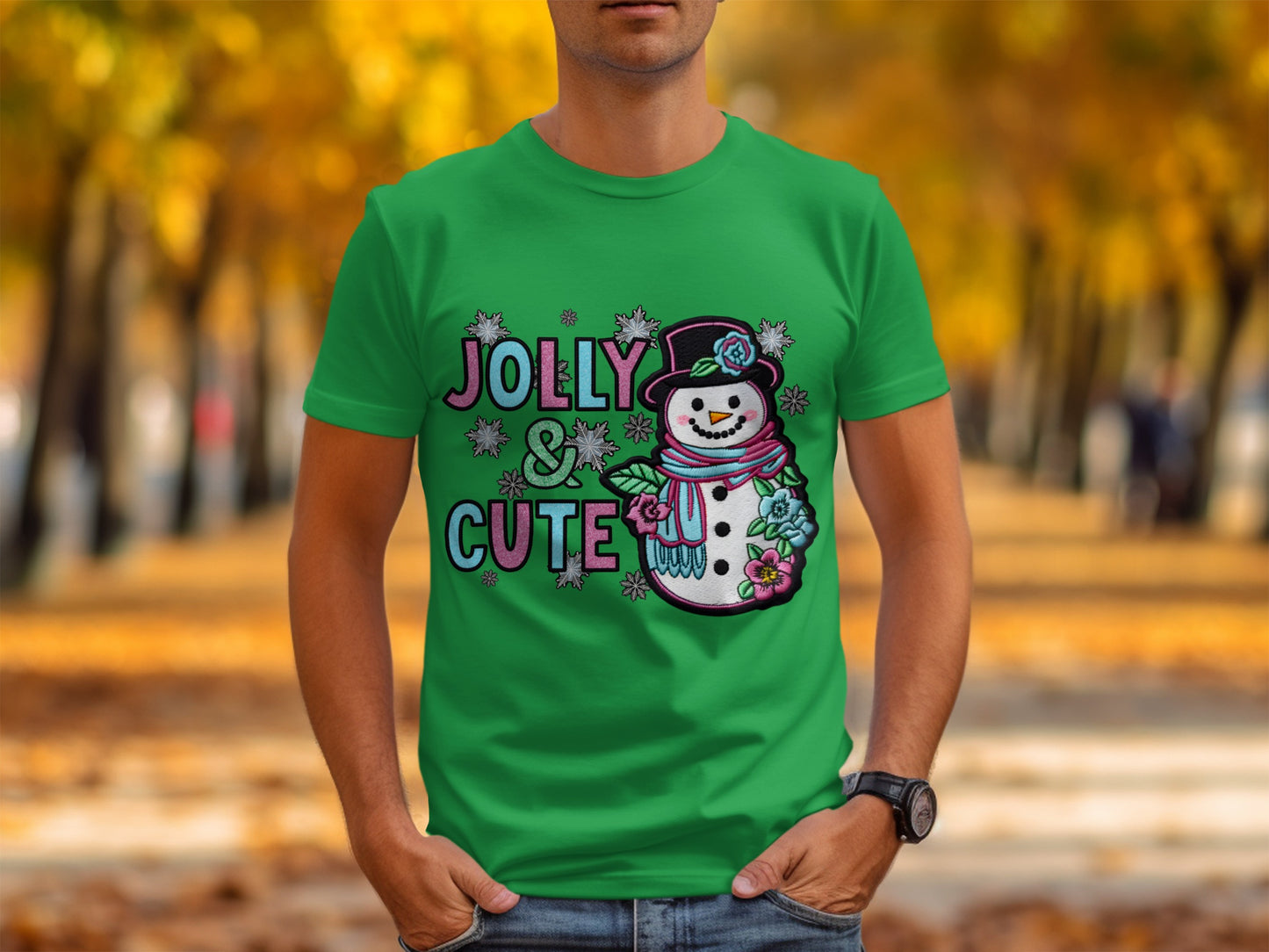 Jolly and Cute Snowman Graphic T-shirt product