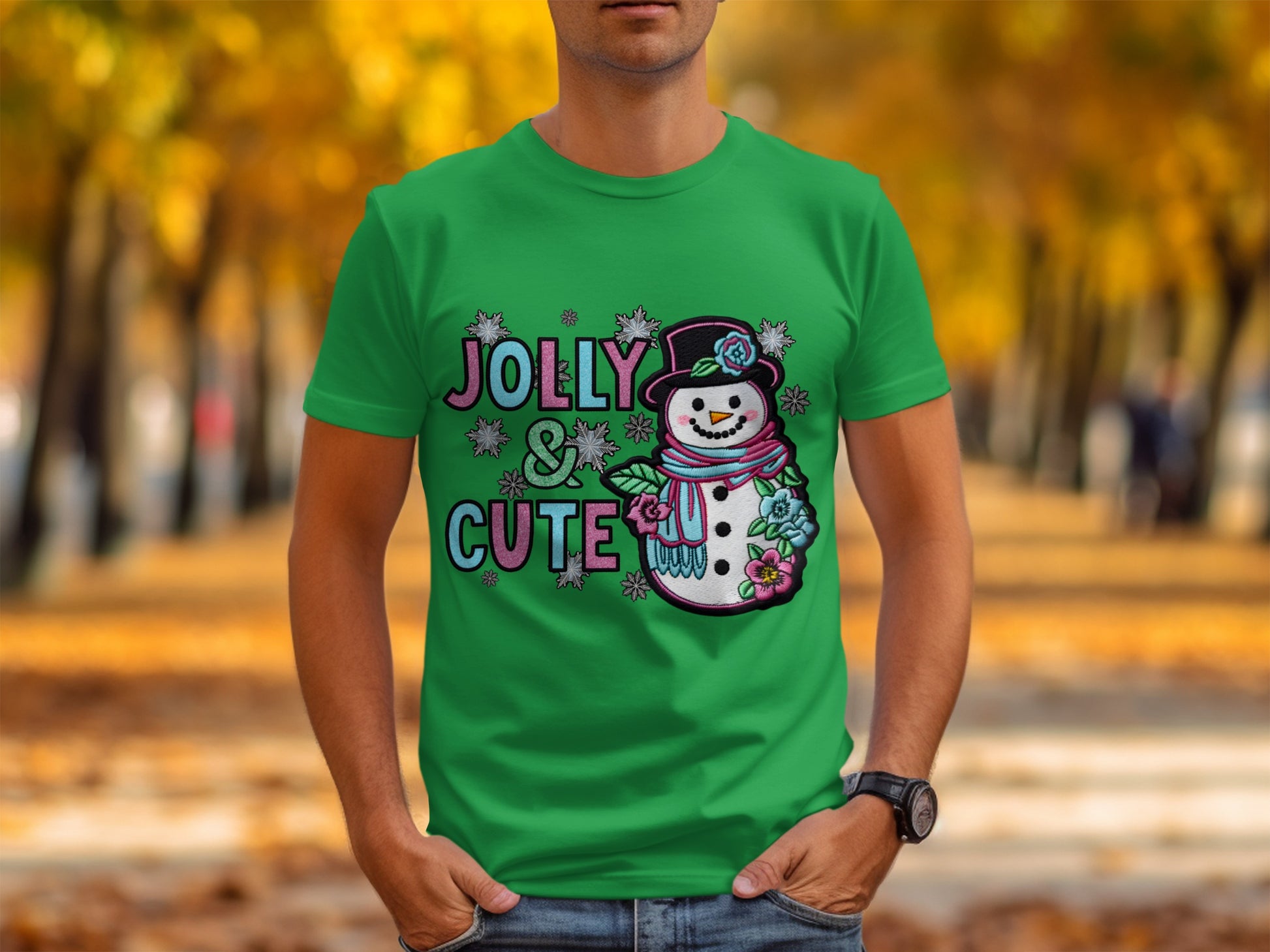 Jolly and Cute Snowman Graphic T-shirt product