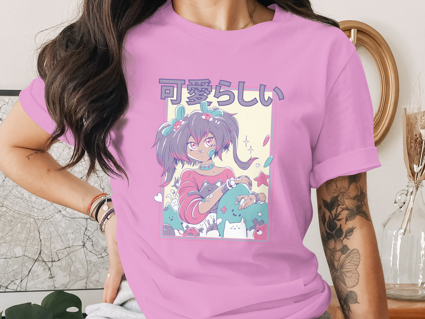 Adorable Kawaii Anime Girl T-Shirt with Cute Graphics