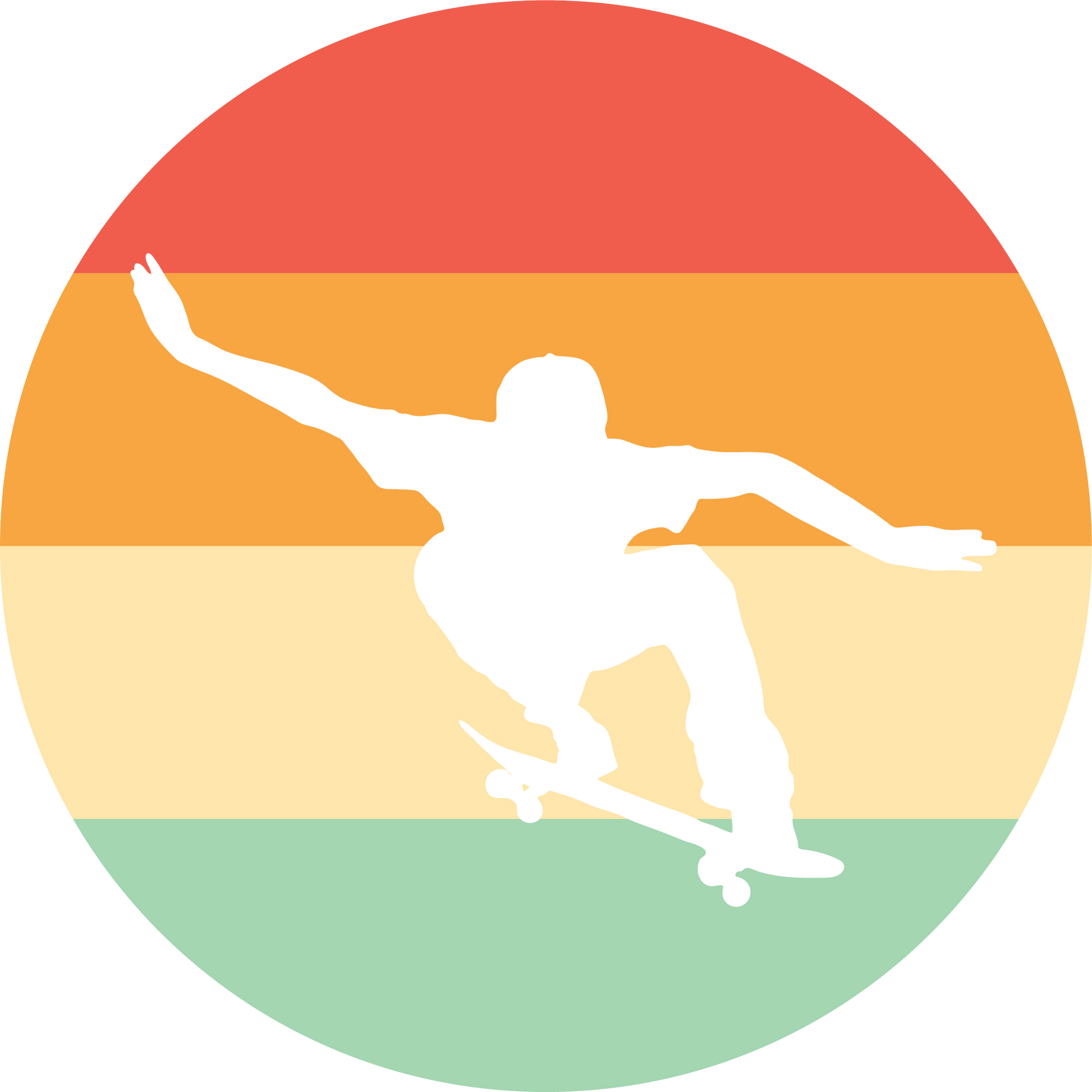 Colorful Retro Style Skateboarding Wall Art