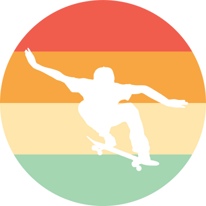Colorful Retro Style Skateboarding Wall Art