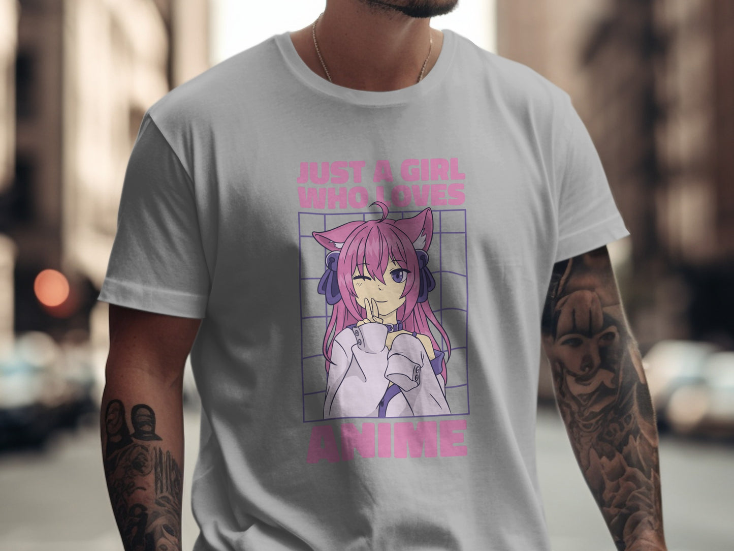 JUST A GIRL WHO LOVES ANIME Graphic Tee Product