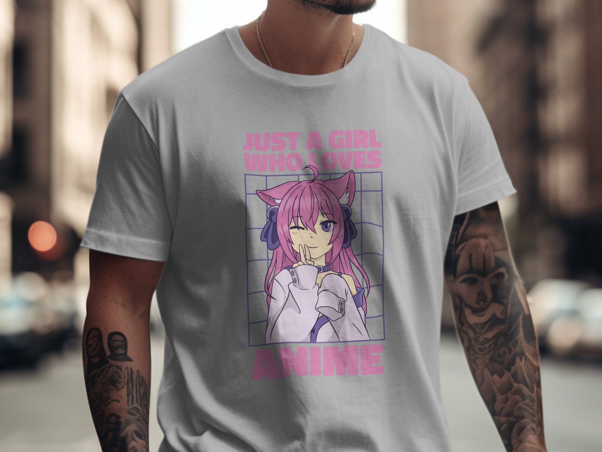 JUST A GIRL WHO LOVES ANIME Graphic Tee Product