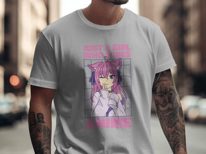 JUST A GIRL WHO LOVES ANIME Graphic Tee Product