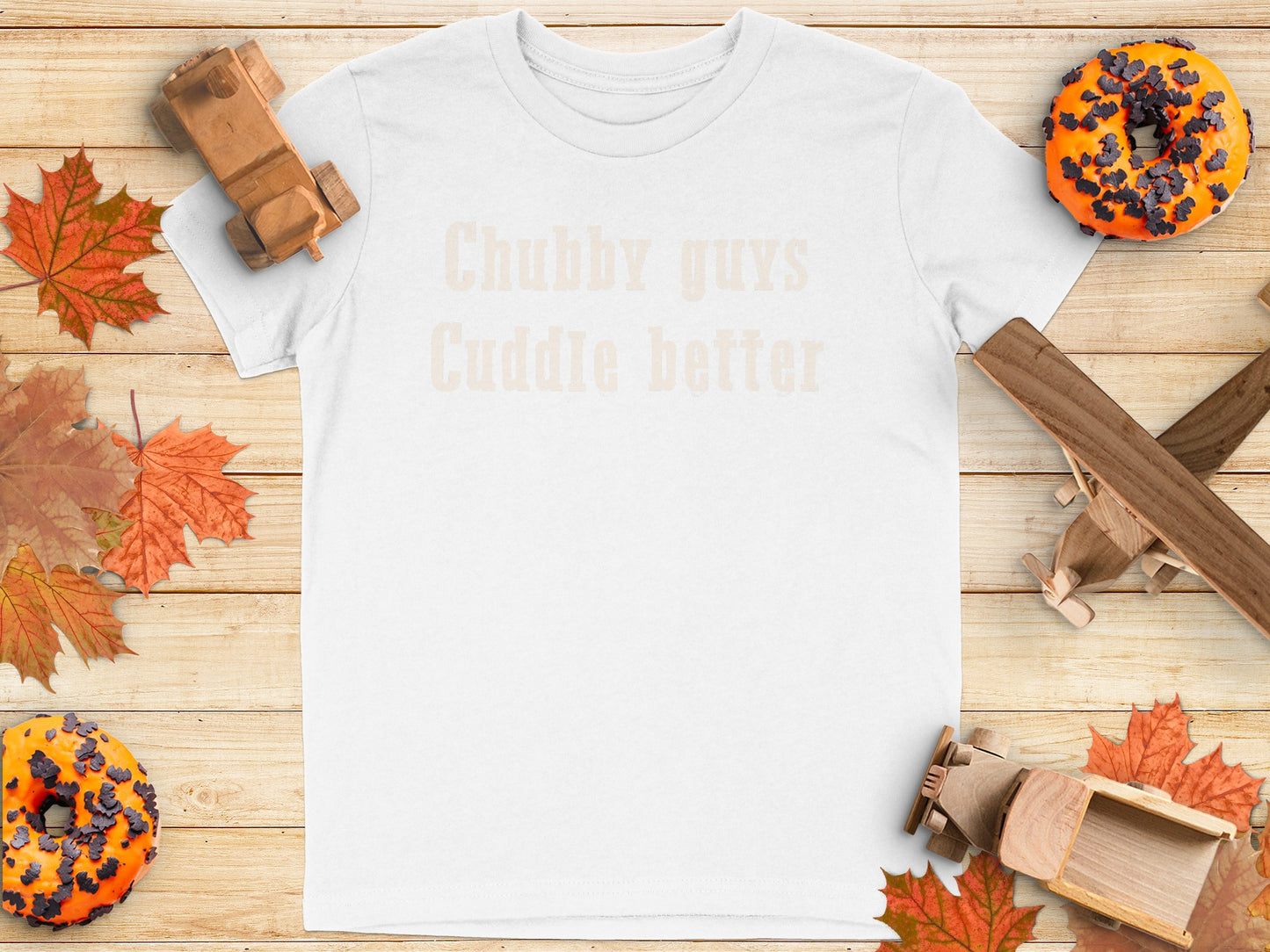 Chubby Guys Cuddle Better Printed White T-shirt product