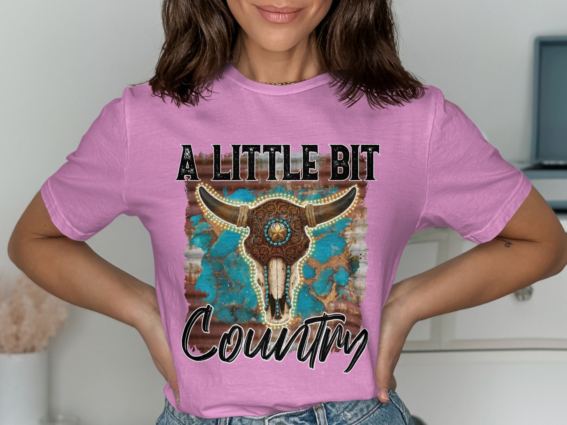 A Little Bit Country Graphic Short Sleeve T-Shirt