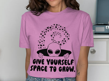 Give Yourself Space To Grow Alien Tee
