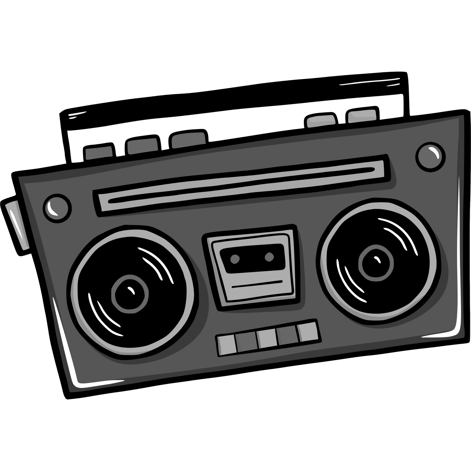 Retro Boombox Illustration Wall Art Decor Product