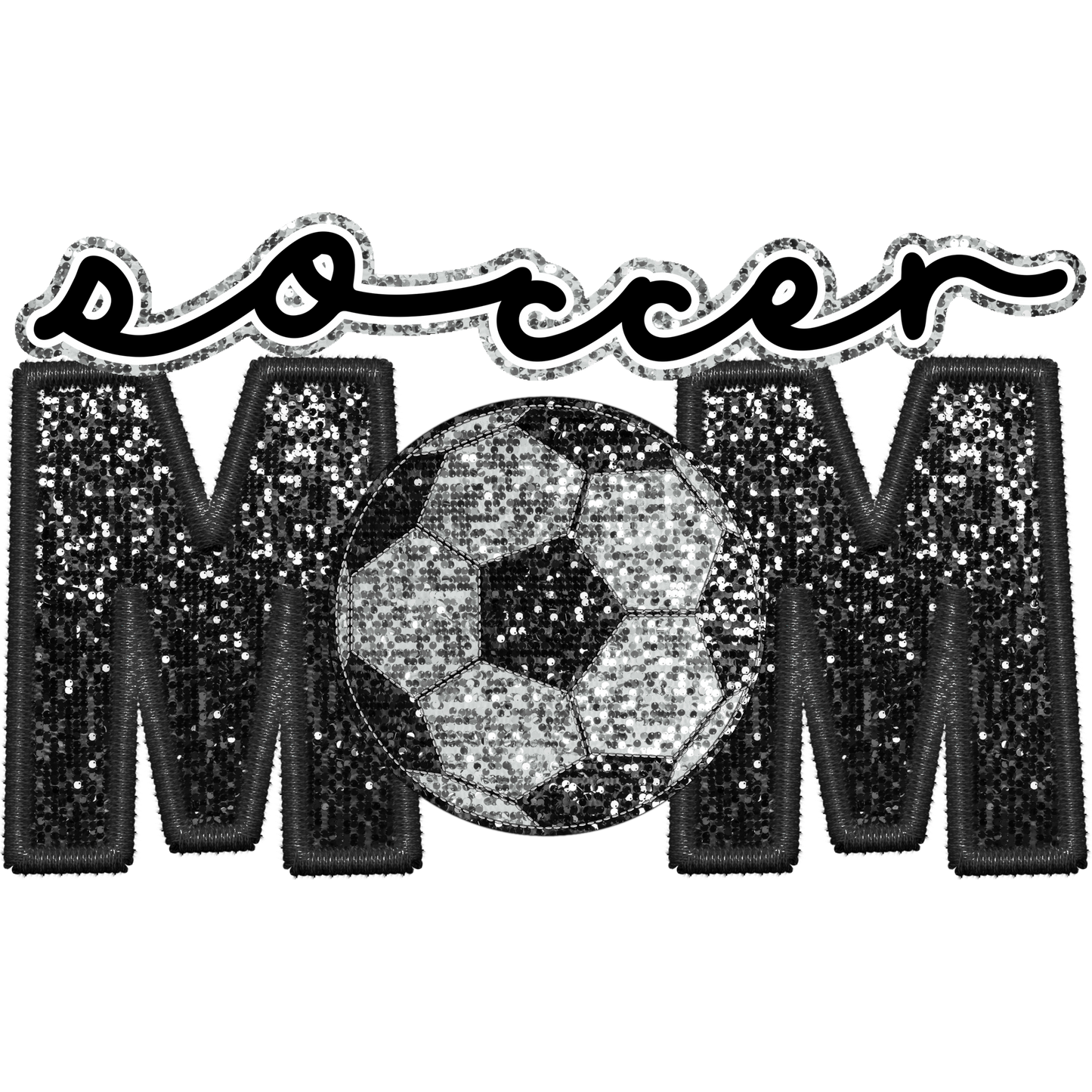 Bling Soccer Mom Patch with Sparkling Sequins