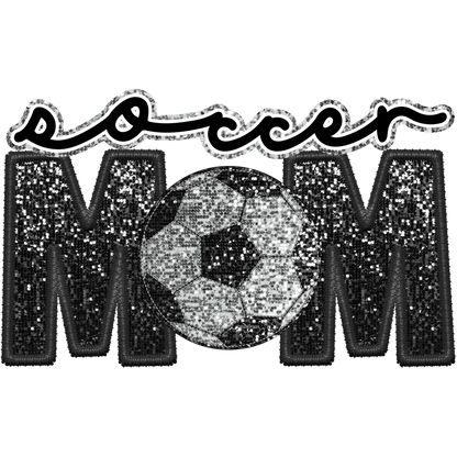 Bling Soccer Mom Patch with Sparkling Sequins