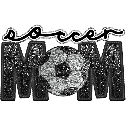 Bling Soccer Mom Patch with Sparkling Sequins