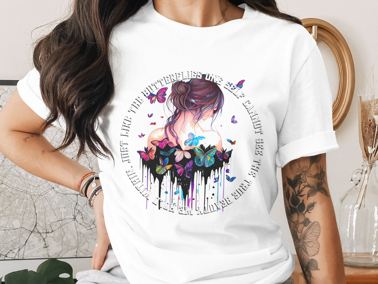 Butterfly Quote Graphic T-Shirt Design for Casual Wear