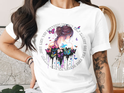 Butterfly Quote Graphic T-Shirt Design for Casual Wear