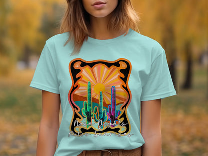 Neon Nights Retro Sunrises Graphic T-shirt product