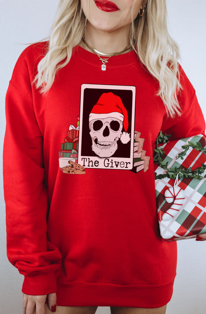 The Giver Skull with Gifts Holiday Sweatshirt