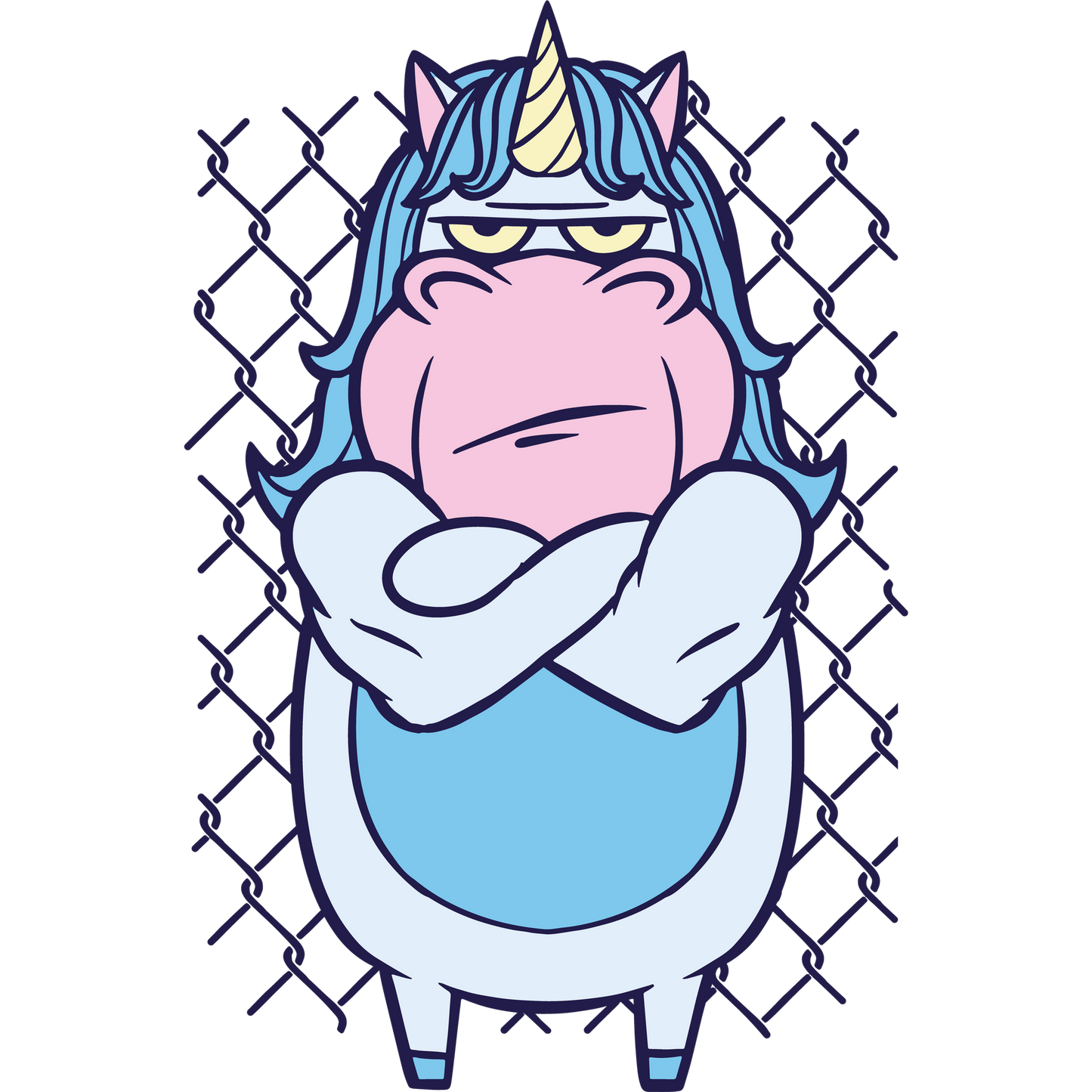Grumpy Unicorn with Folded Arms Unique Design Product