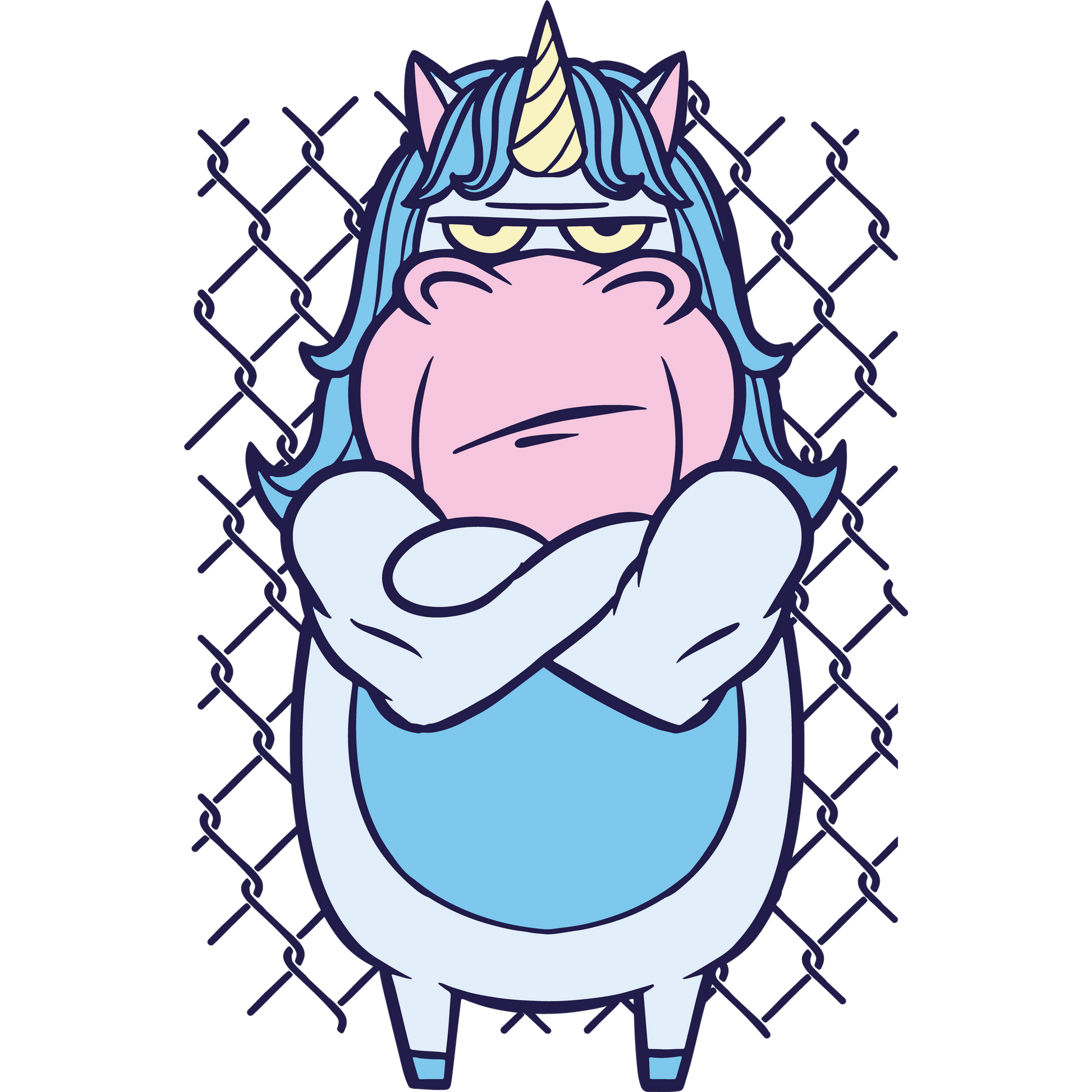Grumpy Unicorn with Folded Arms Unique Design Product