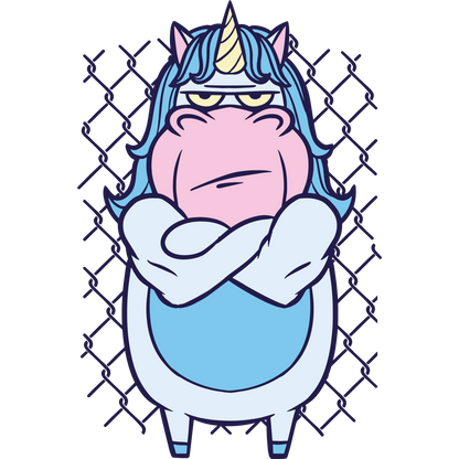 Grumpy Unicorn with Folded Arms Unique Design Product