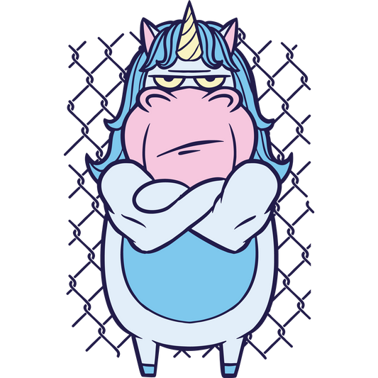 Grumpy Unicorn with Folded Arms Unique Design Product