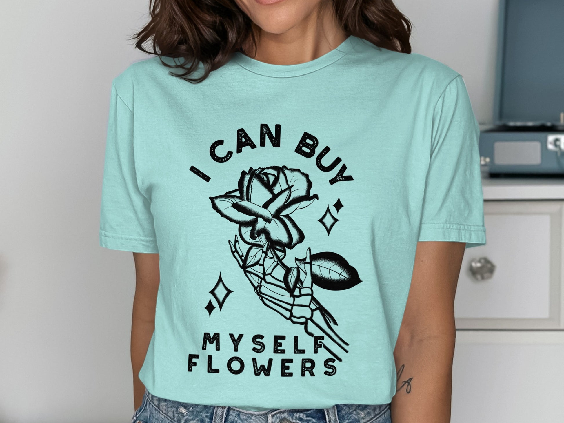I Can Buy Myself Flowers Graphic Tee With Flower Design