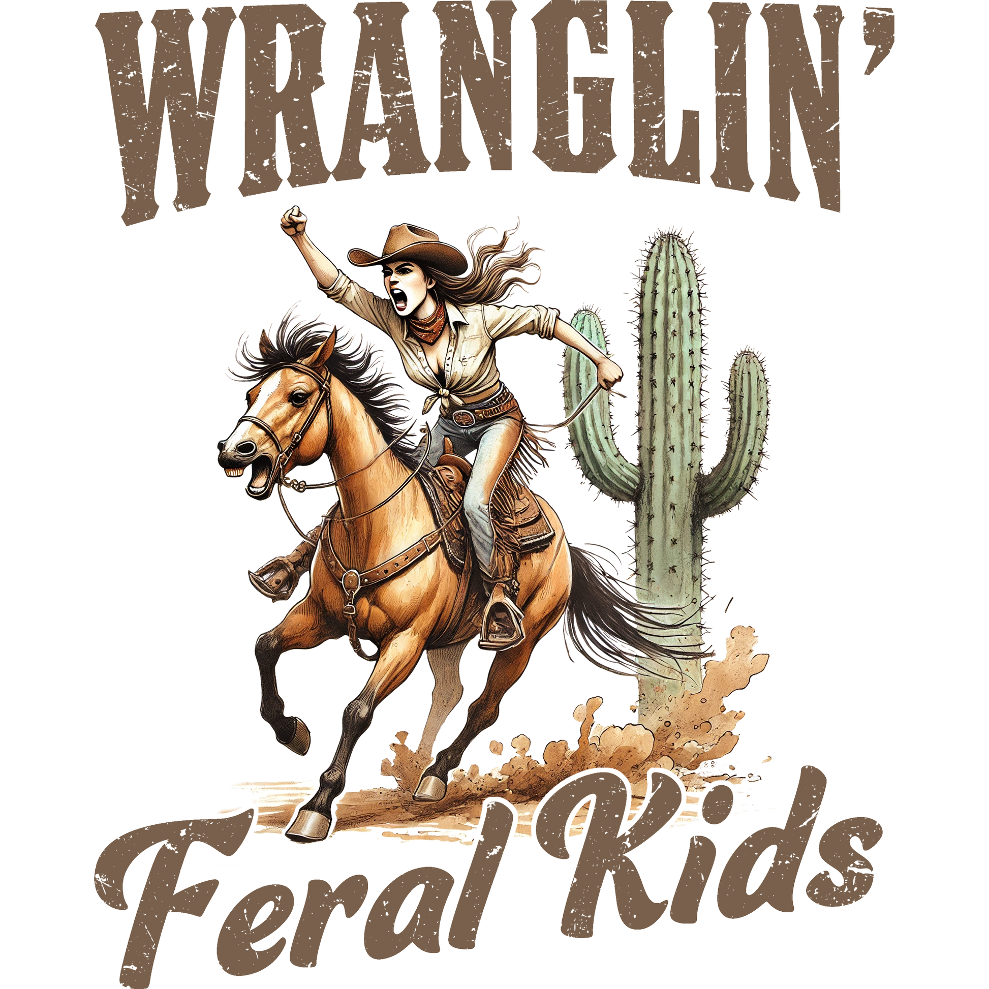 Wranglin Feral Kids Shirt Perfect for Rodeo Lovers