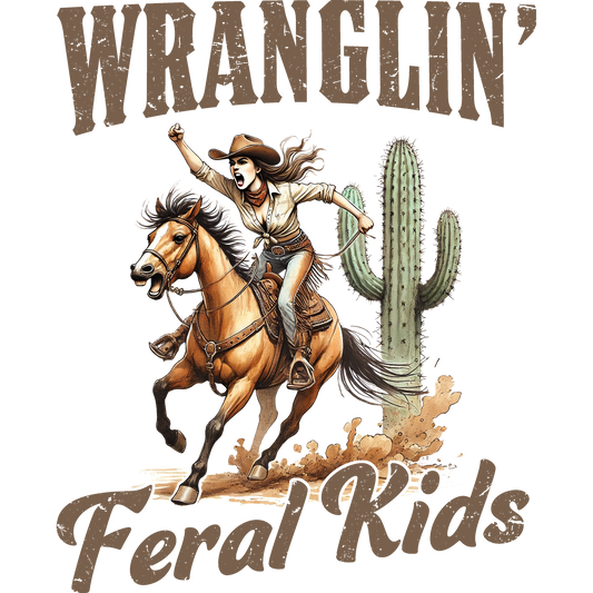Wranglin Feral Kids Shirt Perfect for Rodeo Lovers
