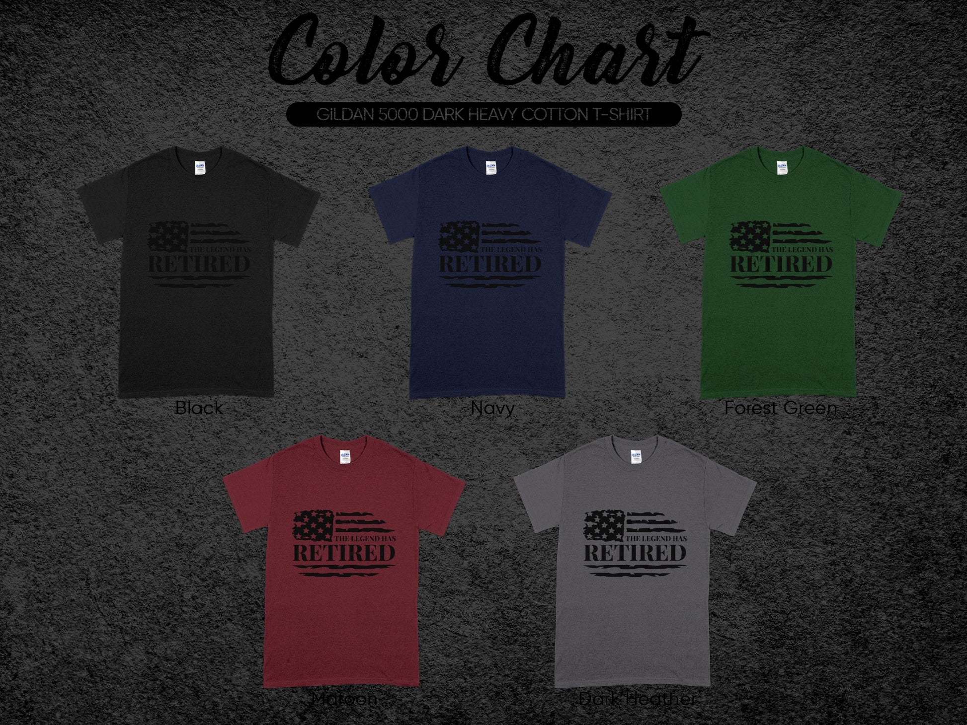 American Flag Retired T-Shirt Various Colors