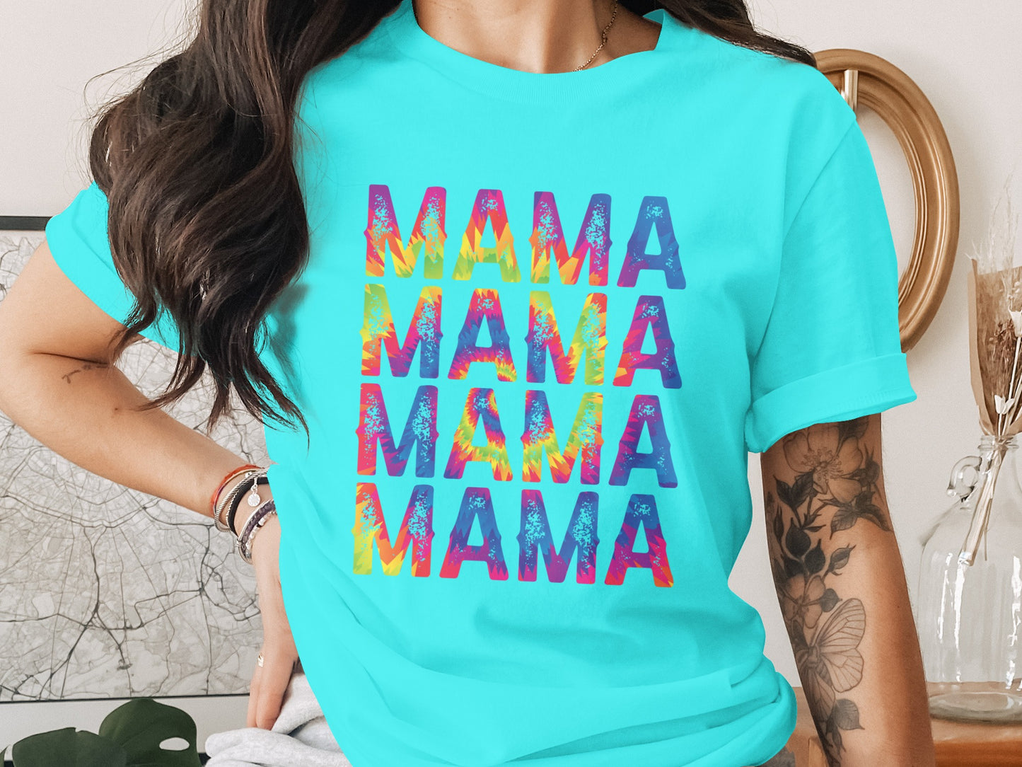 Colorful MAMA Graphic Tee Mother's Day Gift