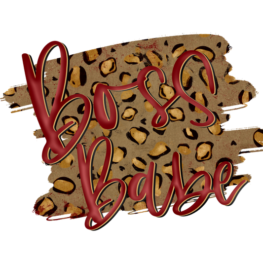 Boss Babe Leopard Print Motivational Wall Art