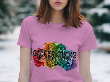 Cancer Sucks in Any Color graphic tee