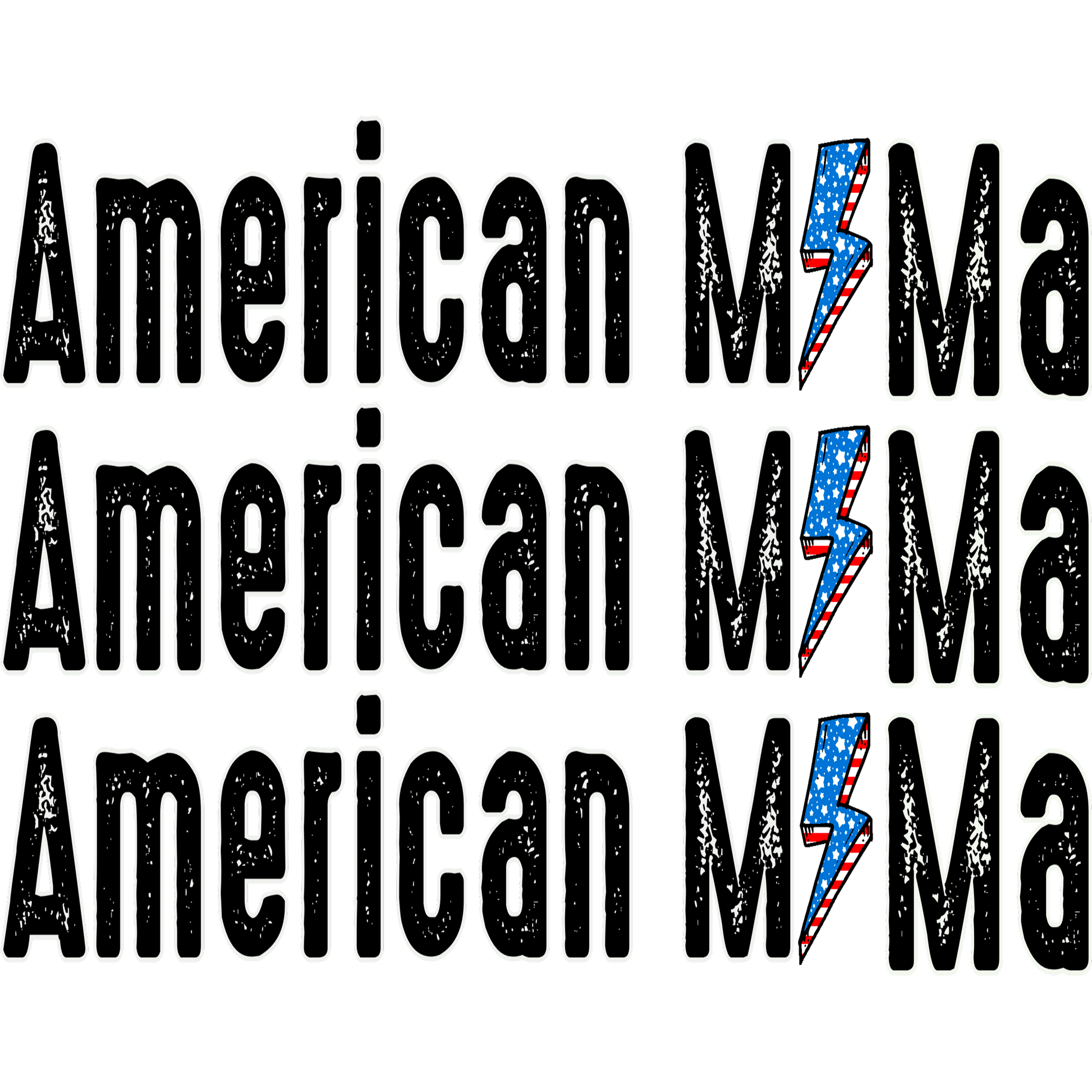 American Mama Patriotic Lightning Bolt Design