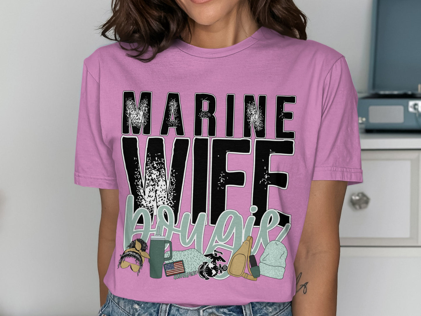 Marine Wife Bougie Graphic Tee for Stylish Women
