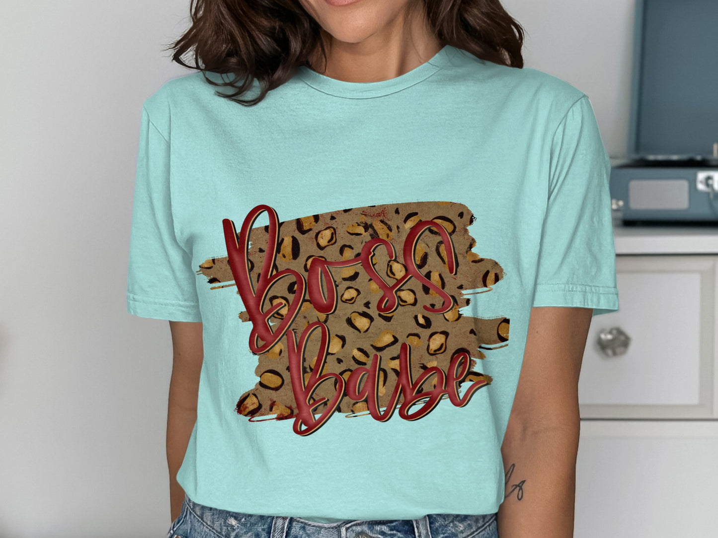 Boss Babe Leopard Print Tee Women's T-Shirt