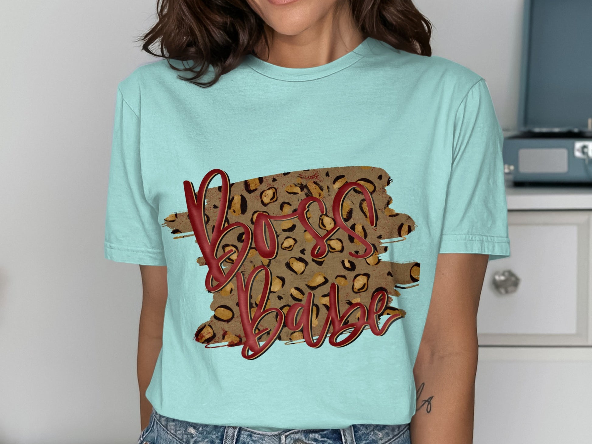 Boss Babe Leopard Print Tee Women's T-Shirt