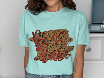 Boss Babe Leopard Print Tee Women's T-Shirt