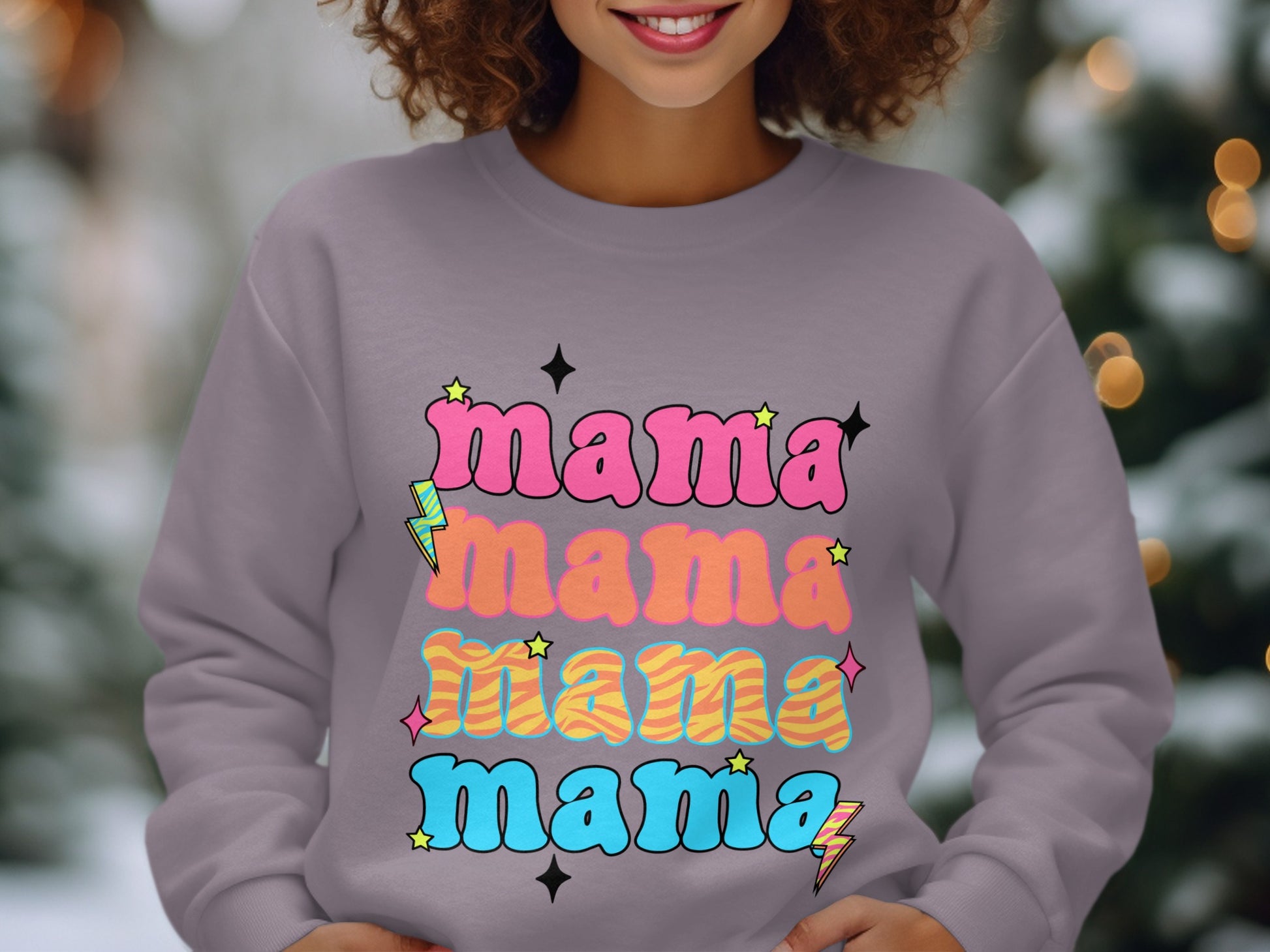 Colorful Mama Design Sweatshirt for Women