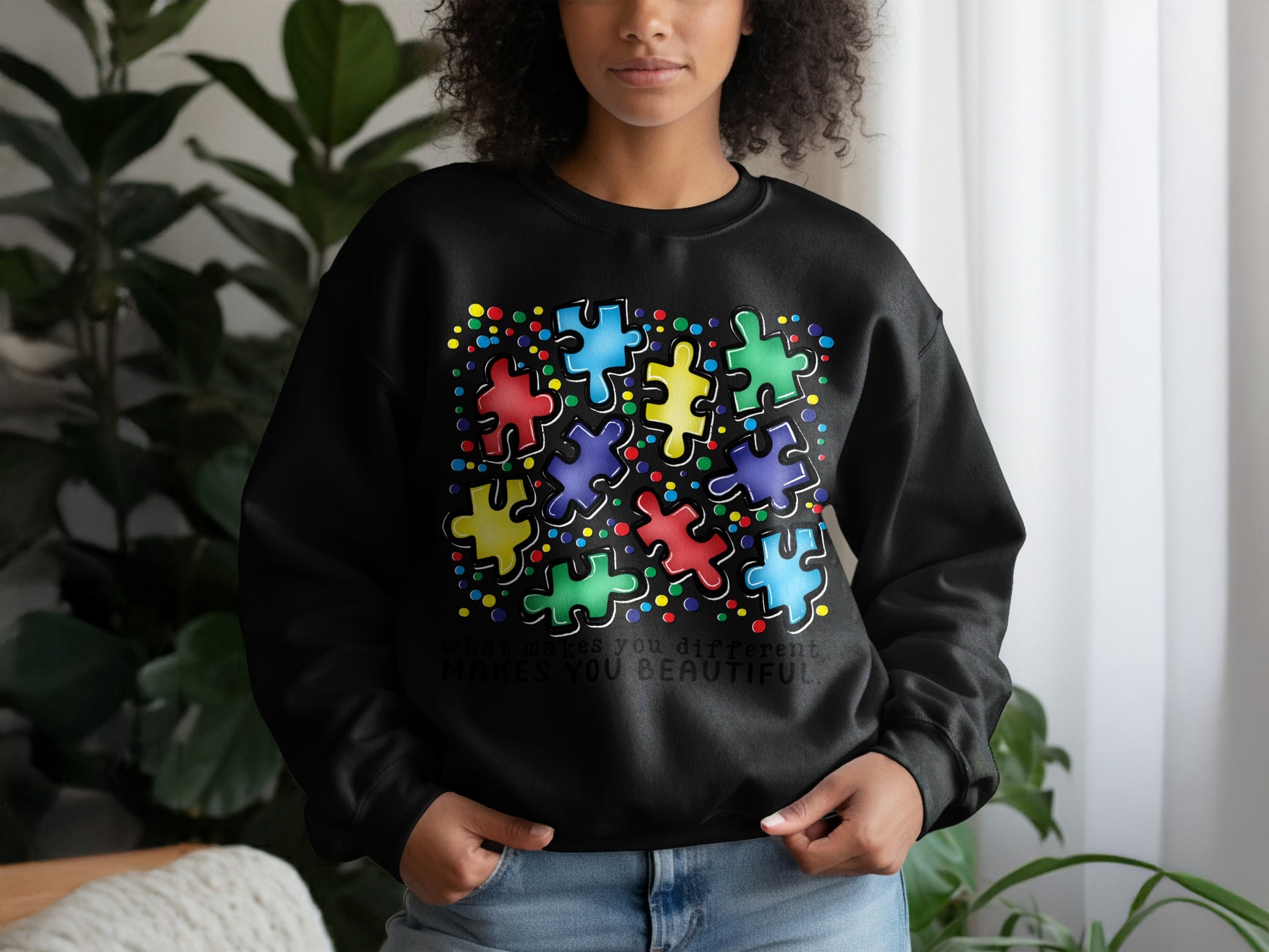 Colorful Puzzle Pieces Design With Inspirational Quote