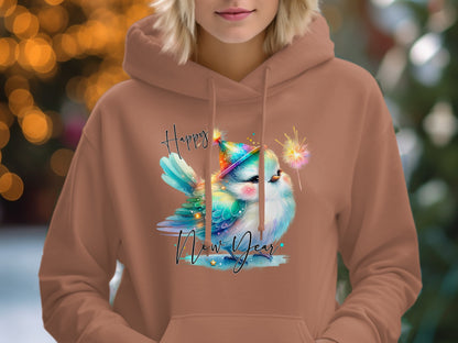 Happy New Year Cute Bird Hoodie
