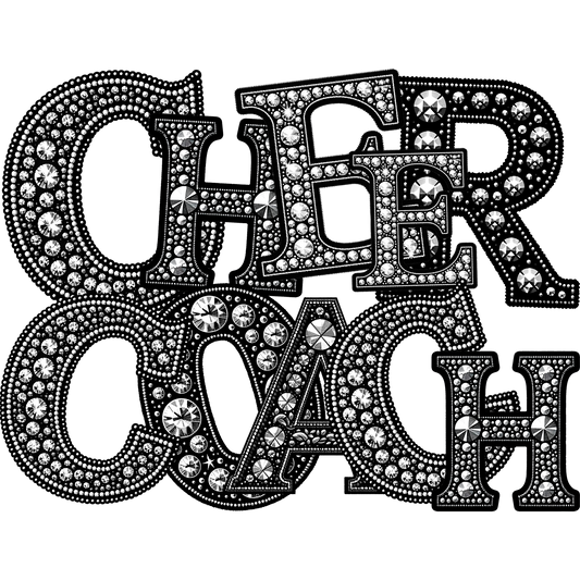 Cheer Coach Rhinestone Embellished Design Sticker
