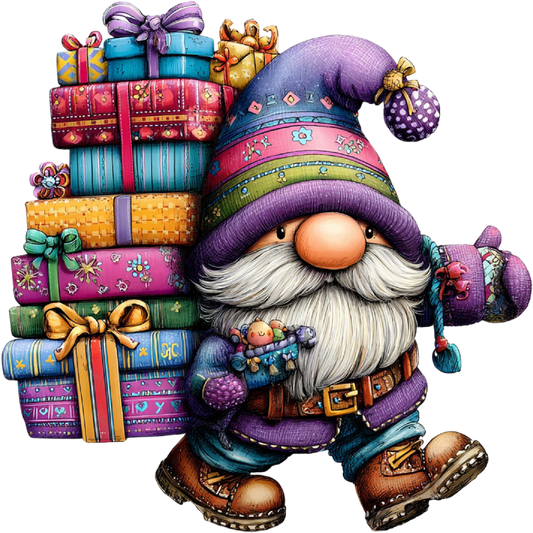 Holiday Gnome Carrying Gifts Festive Figurine Decor