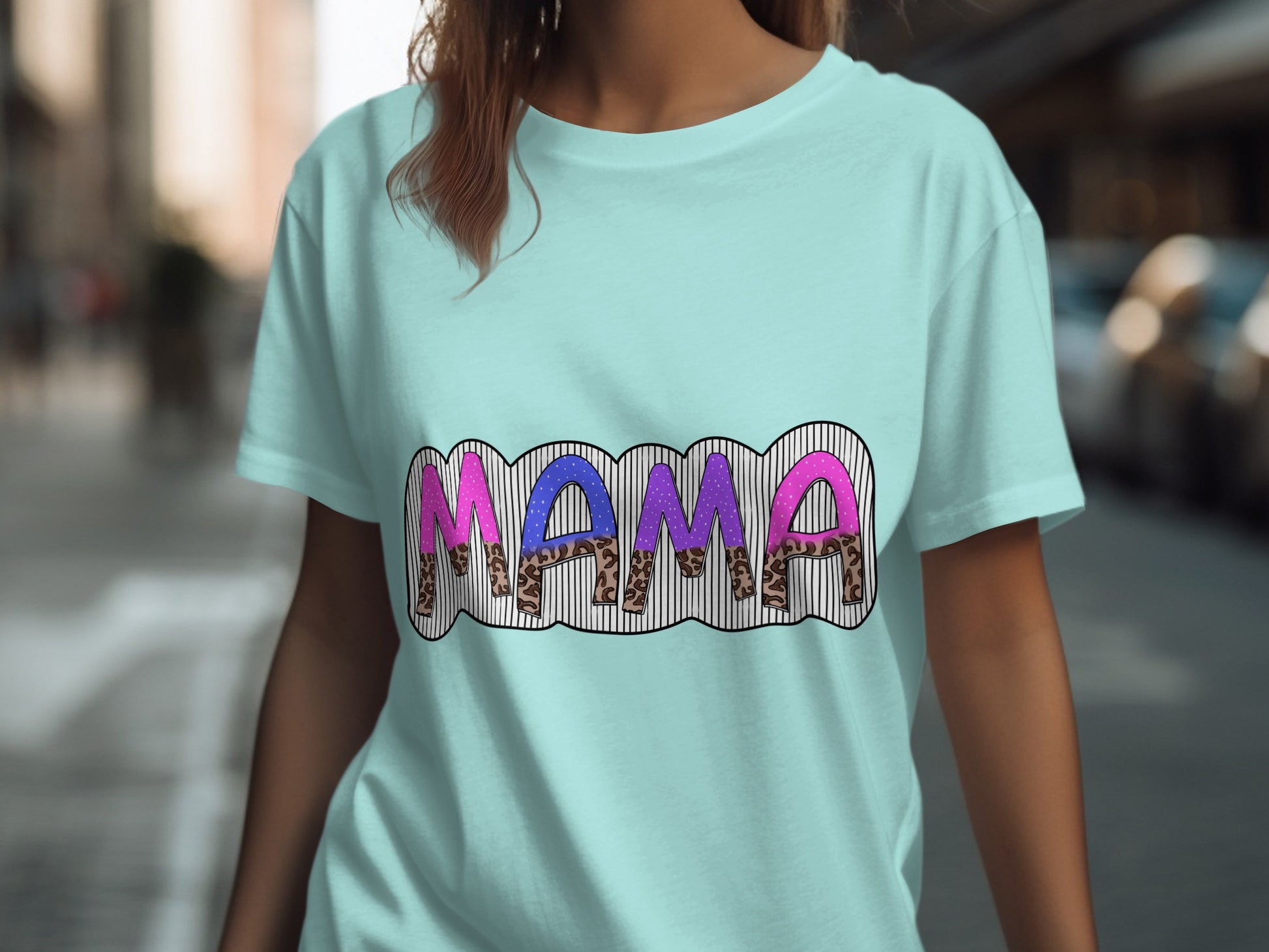 Vibrant Design Mama Typography T-Shirt
