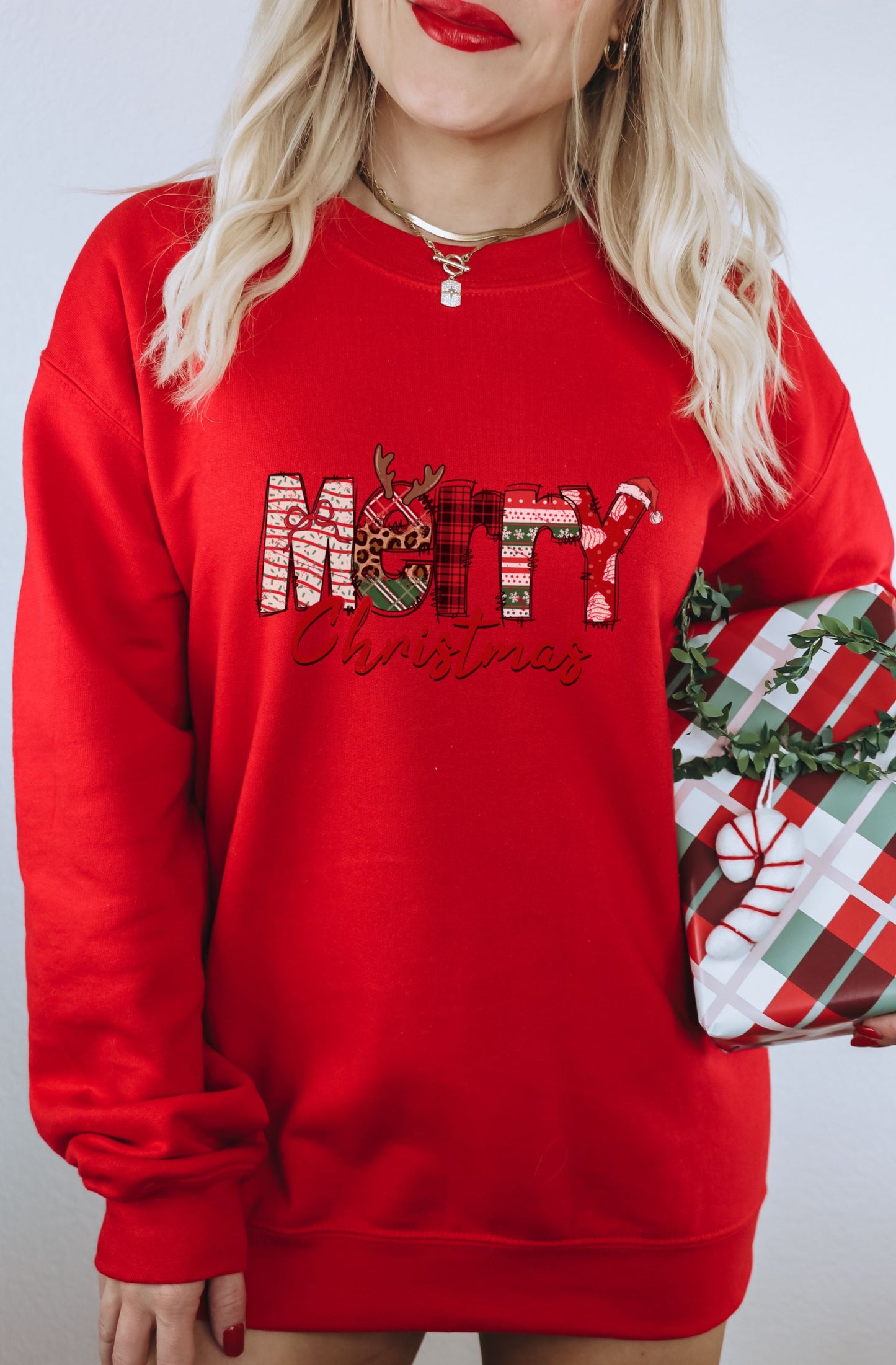 Merry Christmas Reindeer Graphic Sweatshirt Product