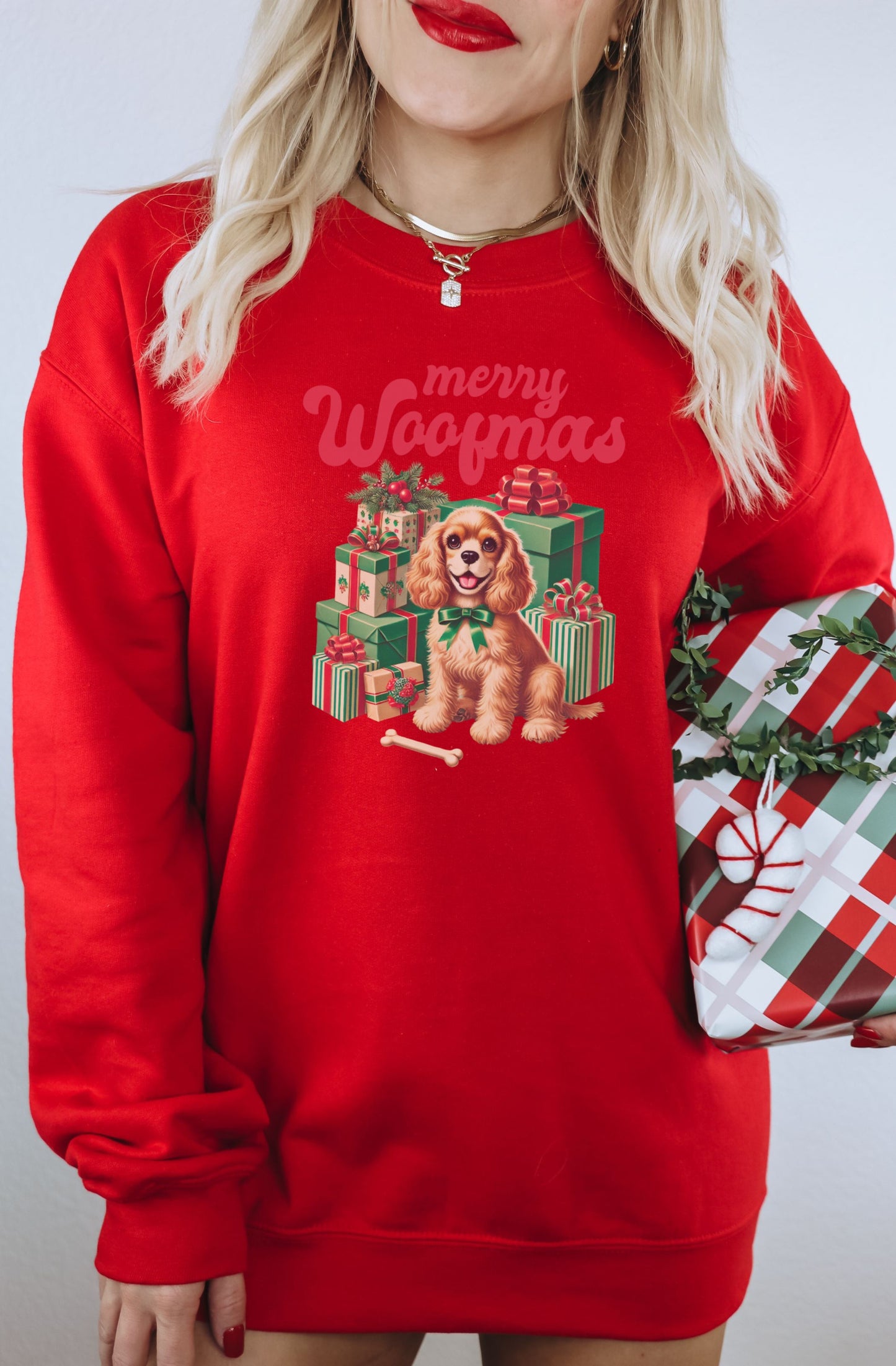 Merry Woofmas Holiday Dog Lover Sweatshirt