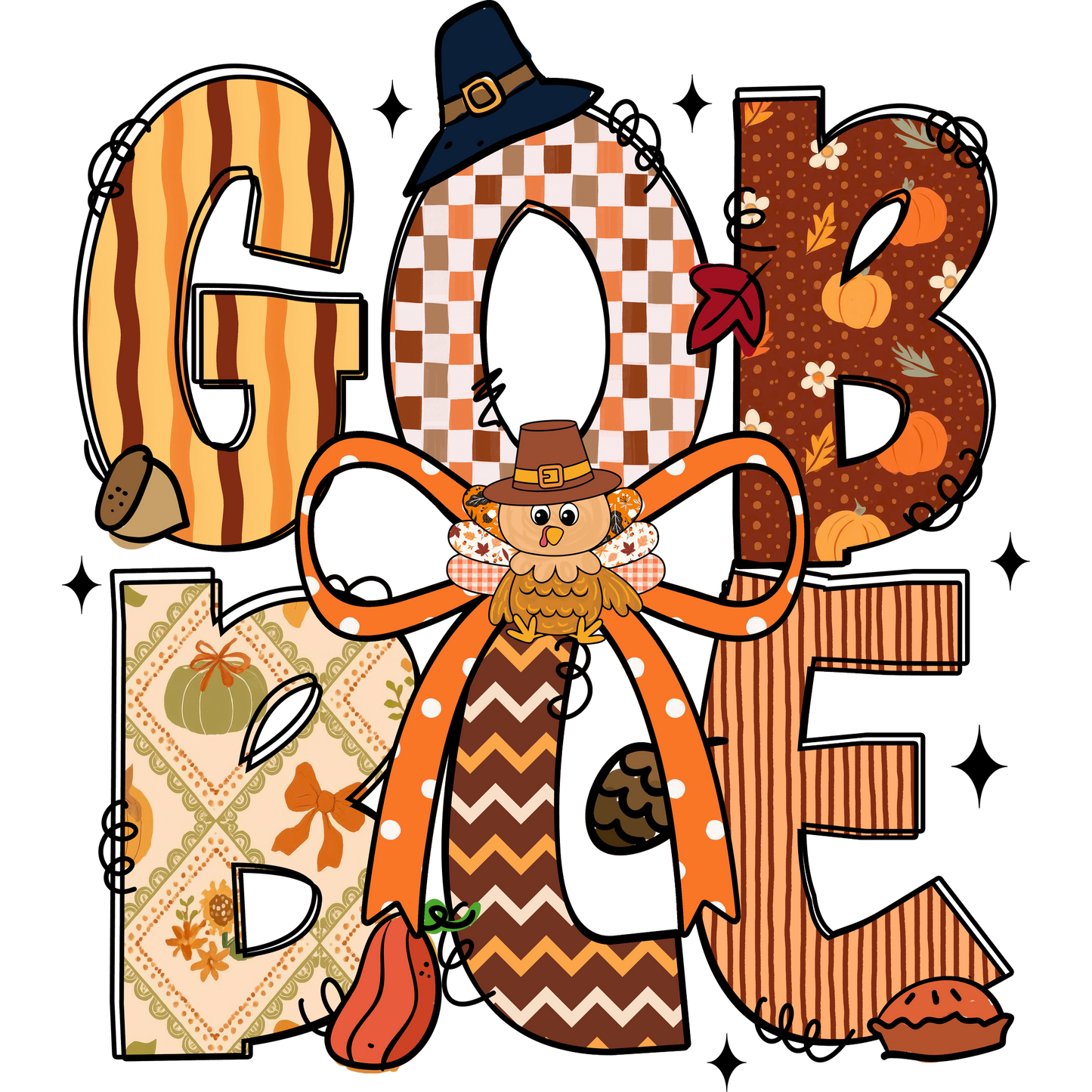 Thanksgiving Gobble Decor with Festive Fall Patterns