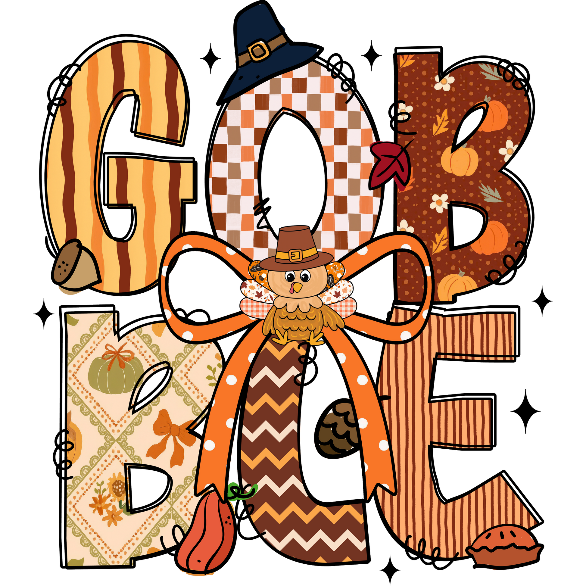Thanksgiving Gobble Decor with Festive Fall Patterns